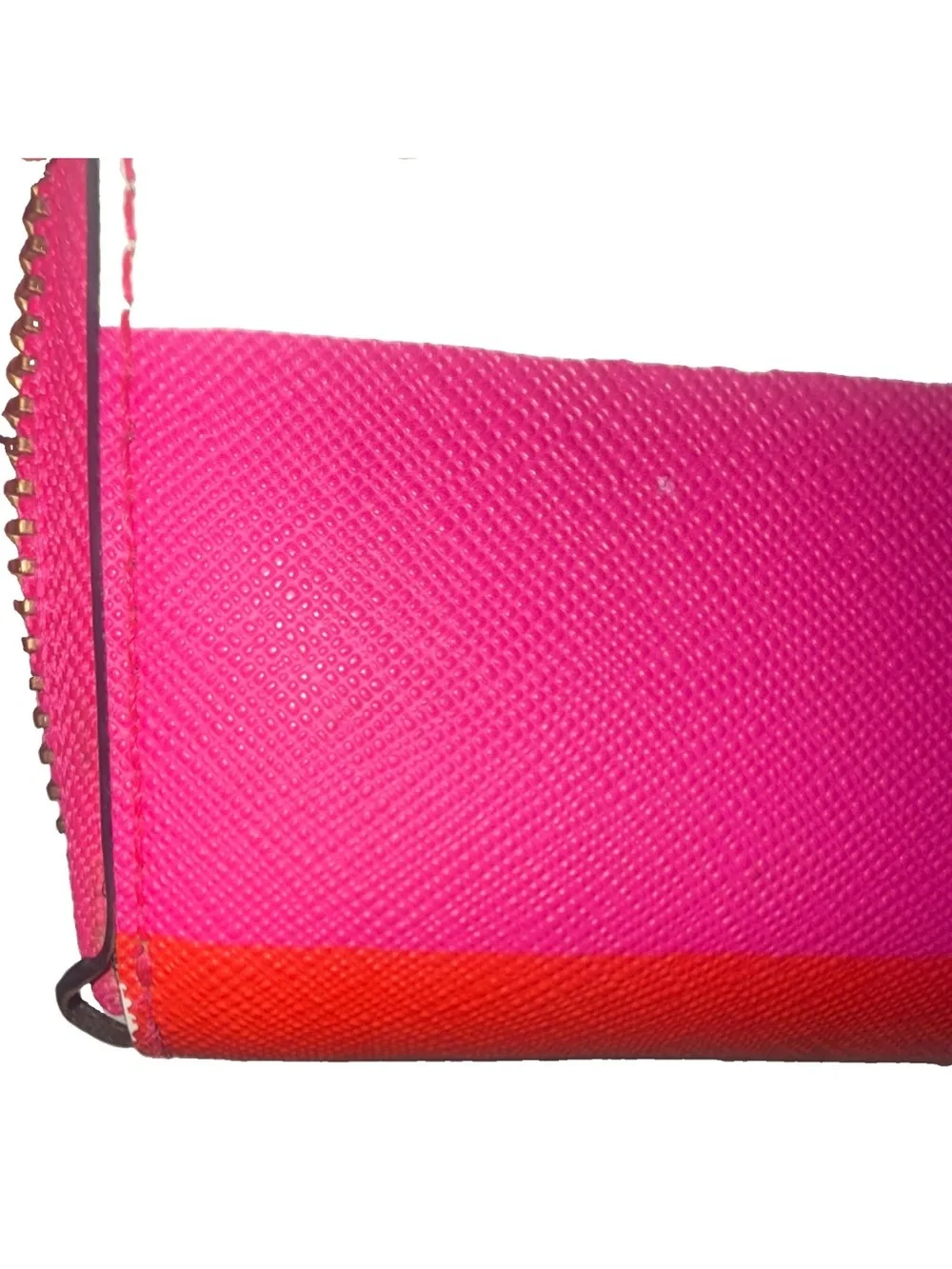 kate spade Striped Zip Wallet in Red, Pink, Black & Cream